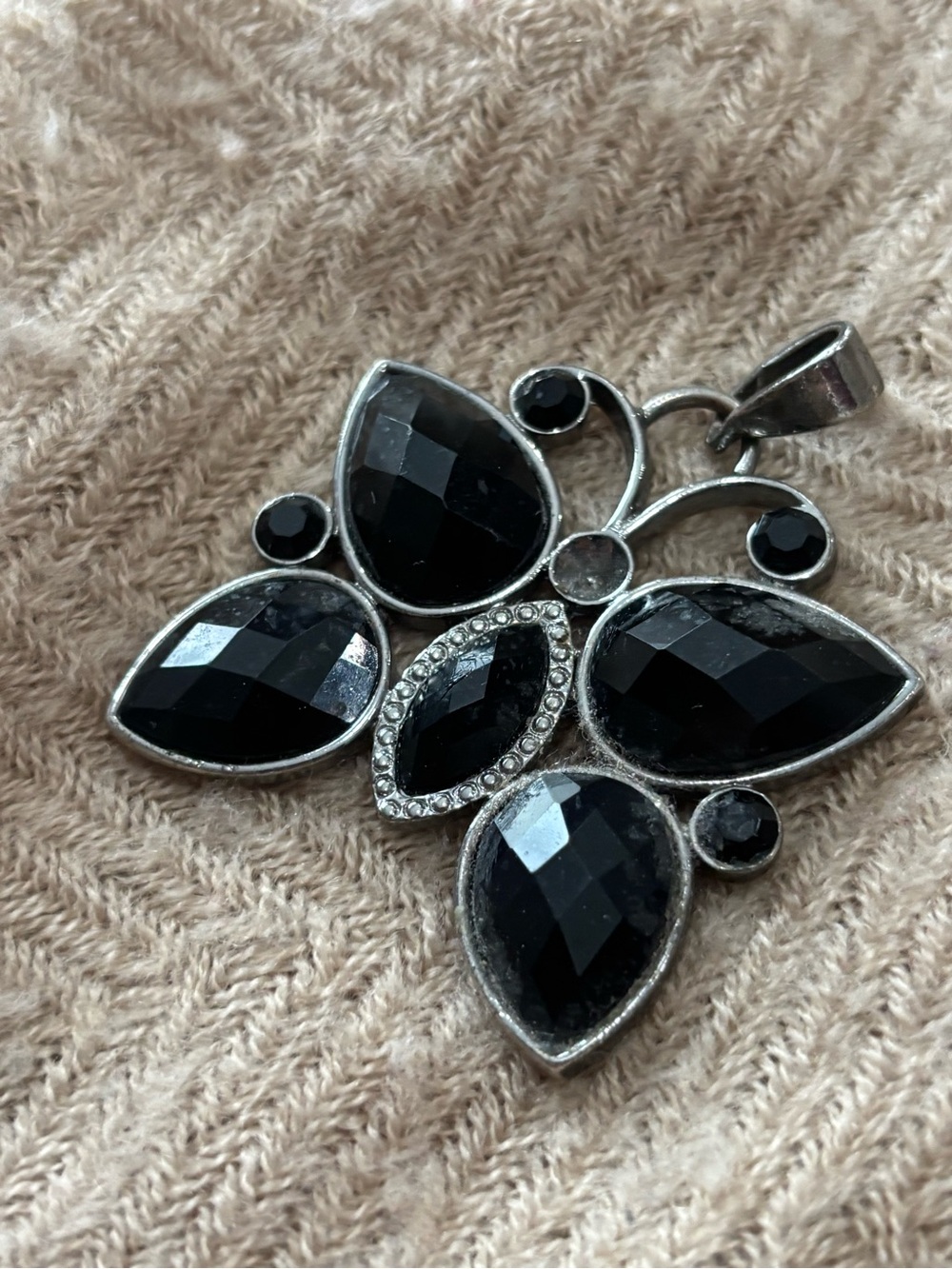 Black & Silver Butterfly Pendant